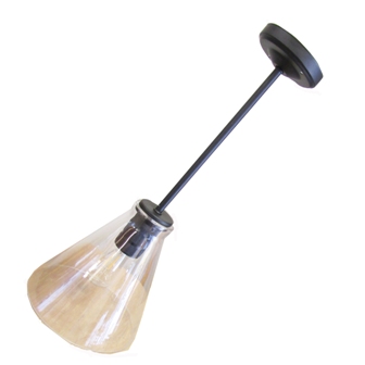 Light - Island Pendant - LED - w/Cone Glass - Matte Black