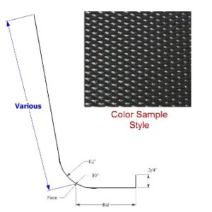 Skirt - Metal - 030 - 14" x 142" - 2"Rad - D-5 - Black TP DE