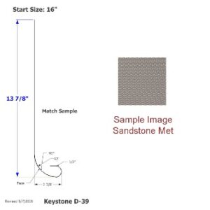 Skirt - Metal - 030 - 16" x 142" - 2" Rad - H D-39 - Sandstone Met - DE