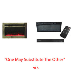 Fireplace - 47" - Electric - Wall Mount - w/Remote - Blue Side Lights - Glass Front - F47-18A