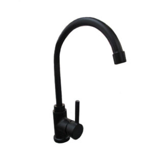 Faucet - Kitchen - Curved Gooseneck - Single Hole - Matte Black
