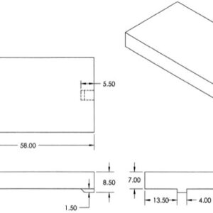 Tank - Water - 31" x 58" x 7" - White - w/ 1/2" Drain