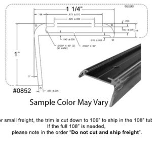 Trim - Corner Insert - T-4 Long Leg - 108" - Black
