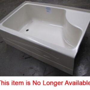 Tub - Step - 50" x 30" - LH Drain - w/9" Skirt - Parchment