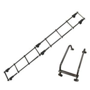 Ladder - Collapsible - w/Brackets - Black - 2 Pc