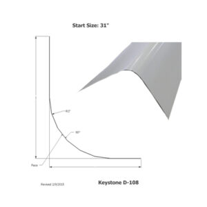 Skirt - Metal - 030 - 31" x 195 - 3" Rad - D-108 - Polar White - TP - Match Sample