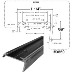 Trim - 8' - Roof Edge - Insert - (Corner) - Black
