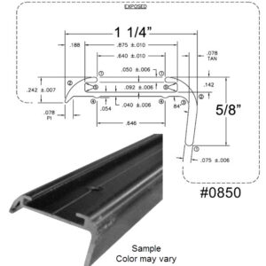 Trim - Insert - Corner Molding - 10' - w/ 3/8" Leg - Black