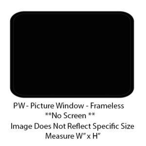 Window - 12" x 35" - PW - Grey 20 - Temp - Black - Frameless - F300-43934