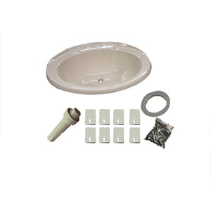 Sink - Lavatory - 17" x 20" - Oval - ABS - Biscuit