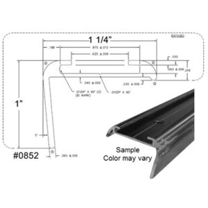 Trim - Corner Insert - T-4 Long Leg - 192" - Black