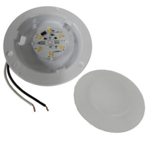 Light - Ceiling - Round - 4.4" - 12V - Led - w/Large Glantastic Kit - White Glass Lens - 160/Ctn