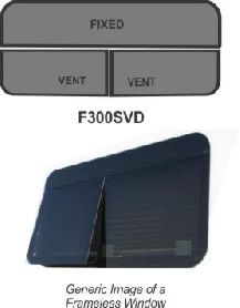 Window - 60" x 36" x 9" - SVD - Grey 20 - Temp - Black - Frameless - #3000