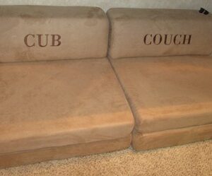 Sofa - J Cube - All Decors - 72" - Flat Suede Buff - w/Logo