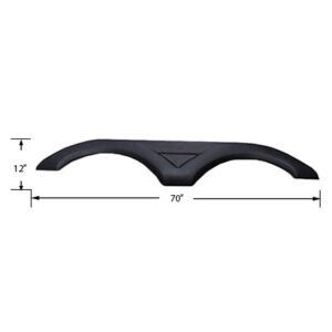 Fender - Skirt - Tandem - .090 x 12" x 67" - Haircell - Black - HDPE - Min Qty/100