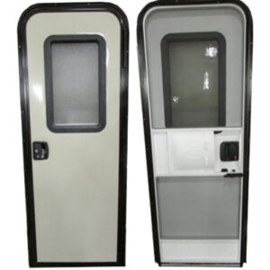 Entrance - Door - RH - 26" x 72" - Champagne 8321 - w/Black Trim - w/Strut Prep & 10lb Strut - Entry/Screen Door Updated Lock/Latch - 2-214365