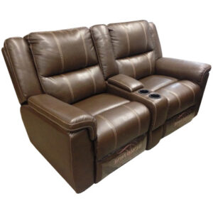 Sofa - Theater Seat - Saddlebrook III - 68" - Sherman Wolf - w/T700 Tan Topstitch