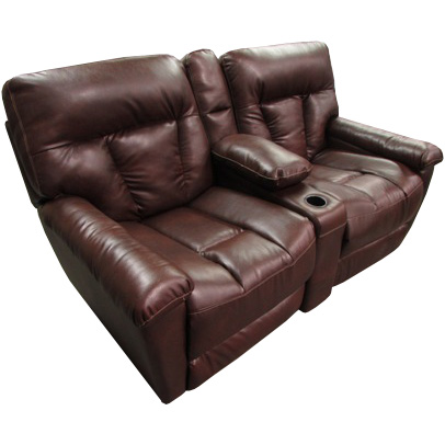 Sofa - Theater Seating - 62" - Merlot - w/Storage Console - TC Java - T270 Tan - New Mech ( Replaces 464719)