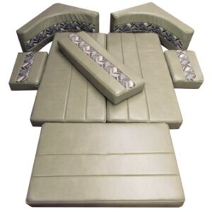 Cushion - U Dinette - Gunmetal - 78" - Bullet - New Style - Flat Front - Hootenanny Pebble/Coleman Doeskin