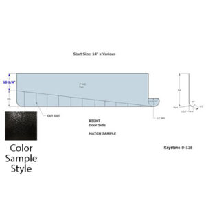 Skirt - Metal - 030 - 14" x 78 1/2" - 2" Rad - Right - DS - D-128 - Black - TP - SE