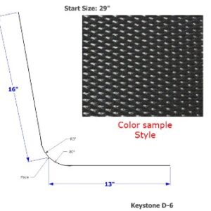 Skirt - Metal - 030 - 29" x 144" - 3" RAD - D-6 - Black - TP - DE