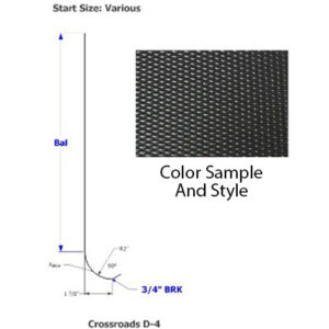 Skirt - Metal - 030 - 13 1/8" x 143 1/4" - 2"Rad - D-4 - Black - TP - DE