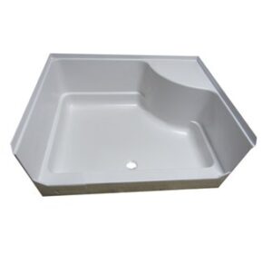 Shower - Pan - 32" x 40" - Seat Center Drain - 5.5" Front Skirt - White ABS HC