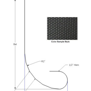 Skirt - Metal - 030 - 16" x 120" - 2" Rad - D-80 - Black - TP - DE