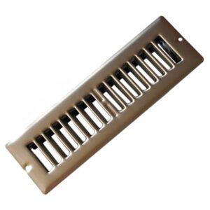 Grill - Register - Floor - 2 1/4" x 10" - w/Screw - No Damper - Brushed Nickel