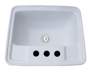 Sink - Lavatory - 13" x 15" - 3 Hole - White - W13153
