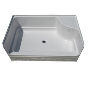 Shower - Pan - 50" - w/5.5" Skirt - White ABS HC