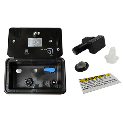 Cover - Convenience Center - Docking Station - ABS - Threaded - w/Spin Spry - Black - No Coax - 2-HX Plug