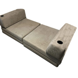 Sofa - J Cube - All Decors - 5" x 36" x 72" - Hinged - 2 Pc - Flat Suede Grey