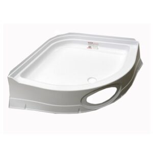 Shower - Pan - 34" x 34" - Radius S/Pan - 8 7/8" Skirt - Water Dam - w/Access Cutout - White