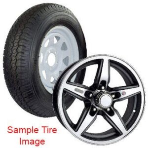Tire - Ridgway Sport - ST215/75R14 LRD - 14" x 5.5" - 5H 4.5 - Black BObcat Wheel - w/Raised Ring - TR413 Tire Valve