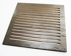Furnace - Vent Cover - 3/8" x 13 3/4" x 14 1/2" - Grill w/Angled Slots - Carb 2 - Boardwalk Wood - F4S
