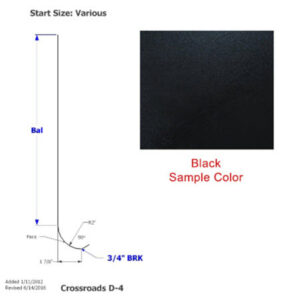 Skirt - Metal - 030 - 12" x 143 1/2" - 2" Rad - D-4 - Matte Black - TC