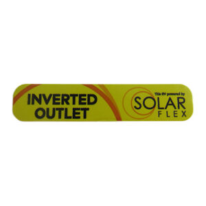 Label - Inverted Outlet - 1/2" x 2 3/8" - Solar Flex - White Cast Vinyl