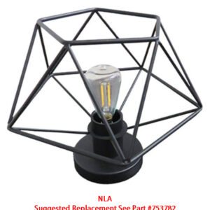 Light - Dinette - 8.3"L x 10.4"W - 12V - LED - 3500K - Edison Bulb - w/Switch - Matte Black - 12/Bx