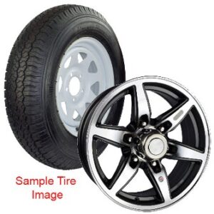 Tire - Ridgway - ST225/75R15 LRE - 15" x 6" - 6H 5.5 - Sport - Black Bobcat Aluminum Wheel